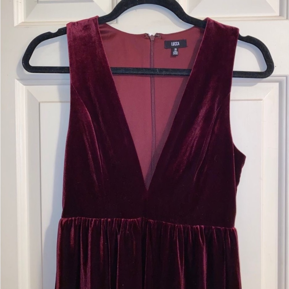 Lucca Couture Plunge Velvet Dress